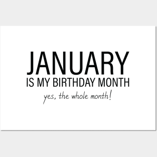 January My Birthday Month, January Birthday Shirt, Birthday Gift Unisex, Capricorn and Aquarius Birthday, Girl and Boy Gift, January Lady and Gentleman Gift, Women and Men Gift Posters and Art